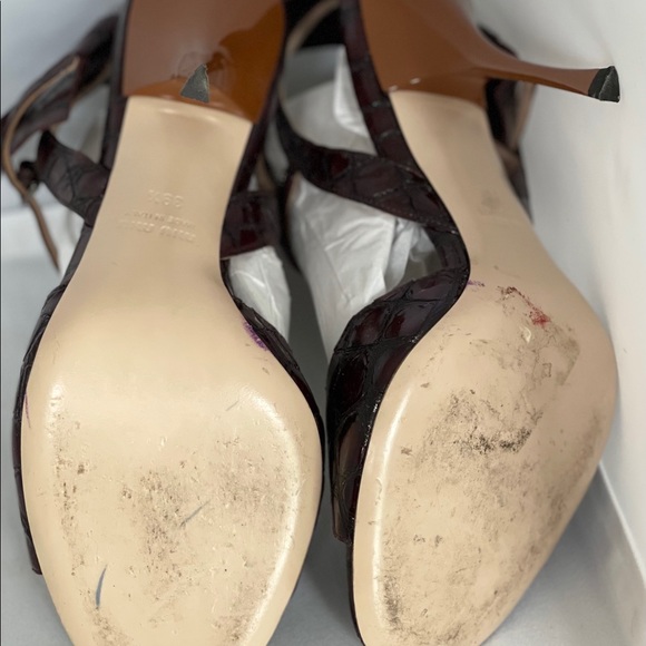 Miu Miu croc embossed bow ankle strap sandals - Picture 7 of 12